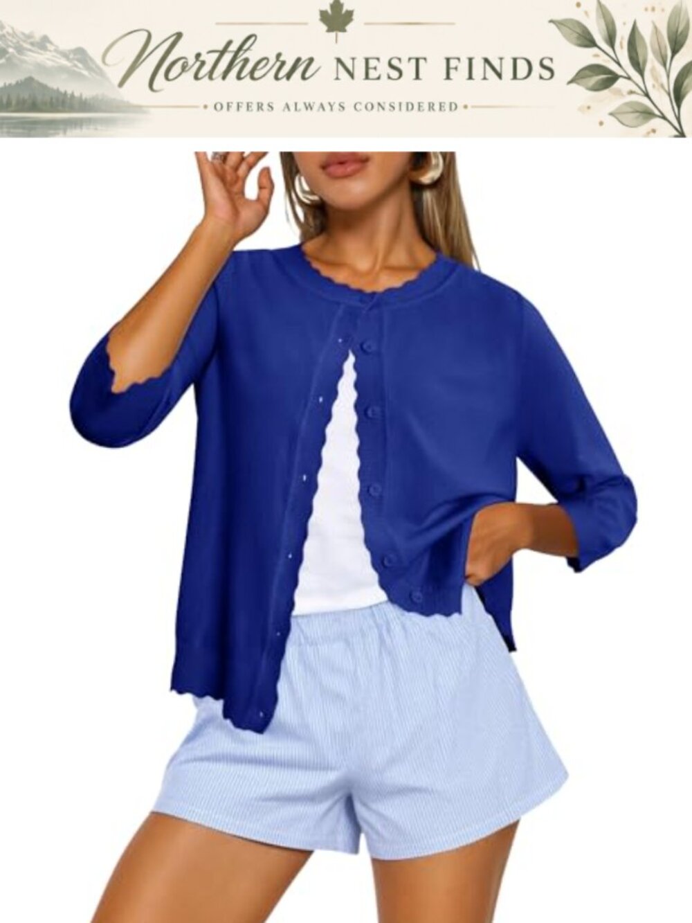 Women's Long Sleeve V-Neck Button Down Knit Cardigan Shrug Sweater